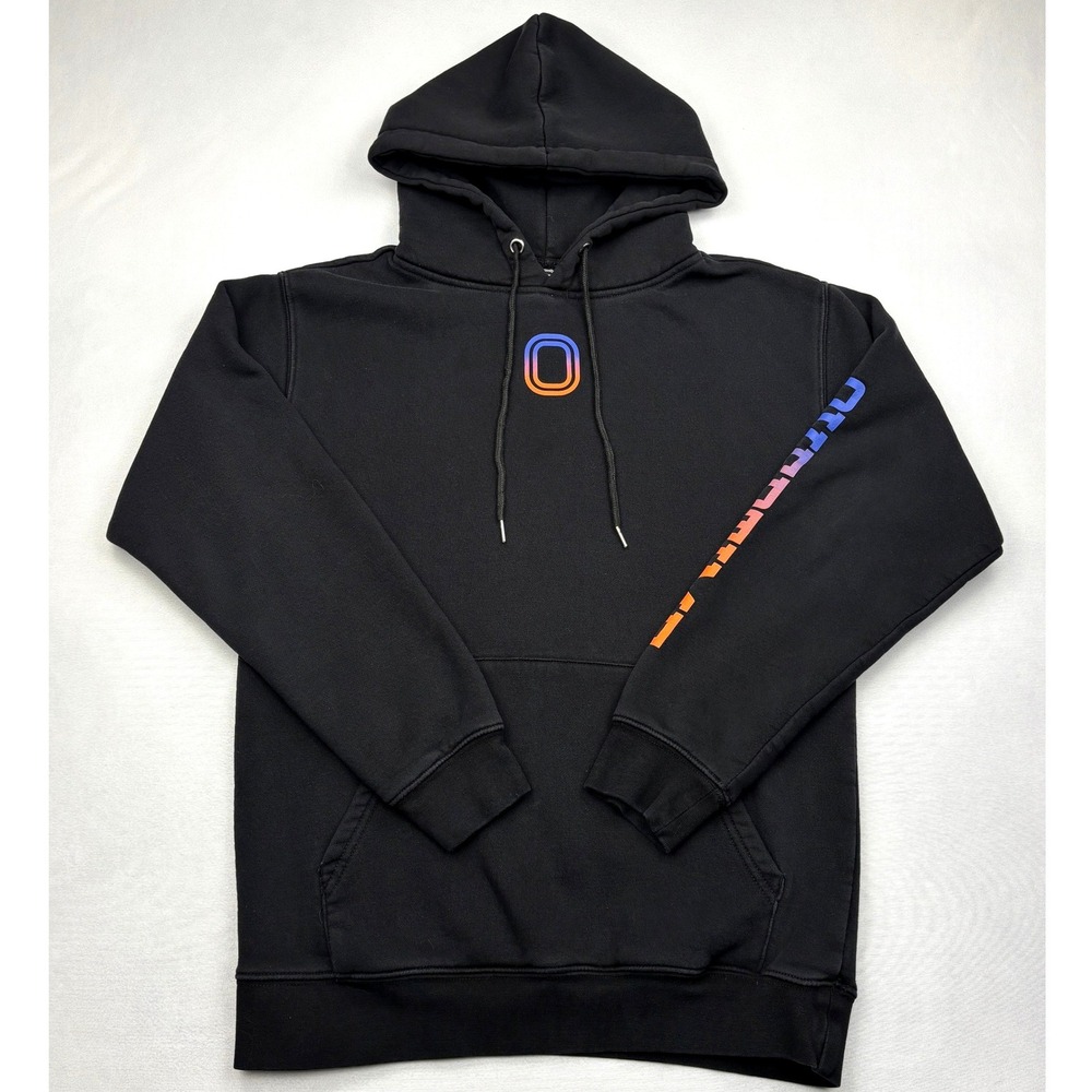 Overtime Hoodie Mens Small Black Gradient O Logo Graphic Fleece Sweatshirt S